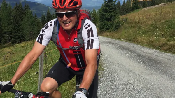 M. Oberndorfer bei einer Mountainbike Tour