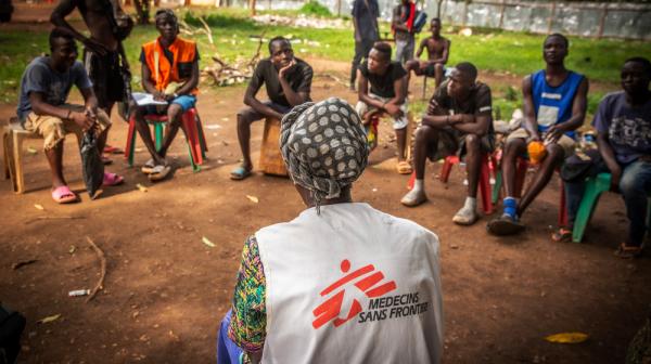 Bangui, Zentralafrikanische Republik, 07.05.2023: Gesundheitsaufklärung und Awareness-Session zu sexueller Gewalt.