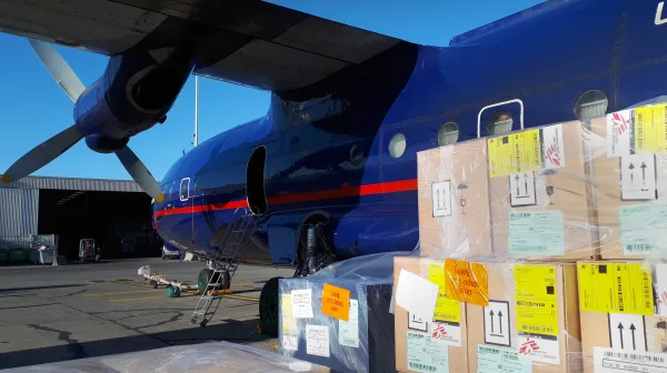 Transport von Hilfsgütern nach Mosambik